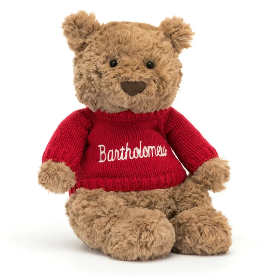 Bartholomew Bear with Personalised Red Jumper Discount