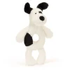 Bashful Black & Cream Puppy Ring Rattle Sale