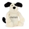 Bashful Black & Cream Puppy with Personalised Cream Jumper Clearance