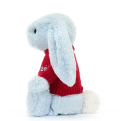 Bashful Blue Bunny with Personalised Red Jumper Hot