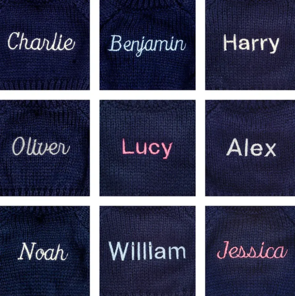 Bashful Blush Bunny with Personalised Navy Jumper Best