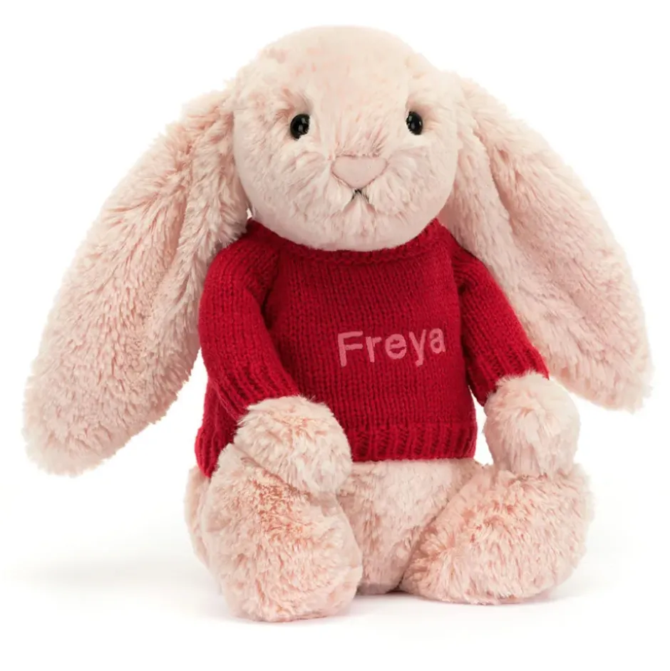 Bashful Blush Bunny with Personalised Red Jumper Online