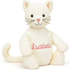 Bashful Cream Kitten with Personalised Cream Jumper