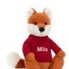 Bashful Fox Cub with Personalised Red Jumper Sale