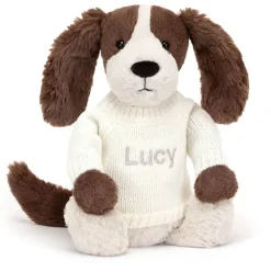 Bashful Fudge Puppy with Personalised Cream Jumper Outlet