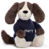 Bashful Fudge Puppy with Personalised Navy Jumper Discount