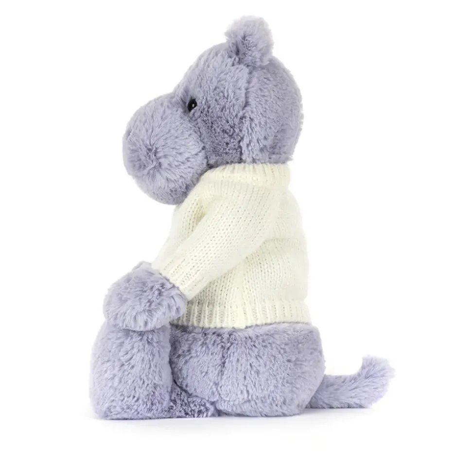 Bashful Hippo with Personalised Cream Jumper New
