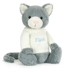 Bashful Kitten with Personalised Cream Jumper Sale
