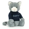 Bashful Kitten with Personalised Navy Jumper Discount