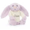 Bashful Lilac Bunny with Personalised Cream Jumper New