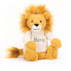 Bashful Lion with Personalised Cream Jumper Sale