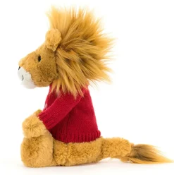 Bashful Lion with Personalised Red Jumper
