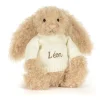 Bashful Luxe Bunny Curly with Personalised Cream Jumper New