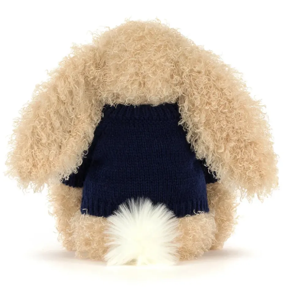 Bashful Luxe Bunny Curly with Personalised Navy Jumper Sale