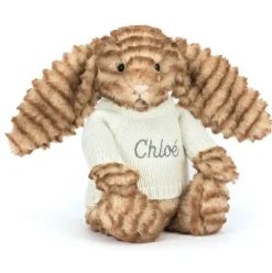 Bashful Luxe Bunny Juniper with Personalised Cream Jumper Best