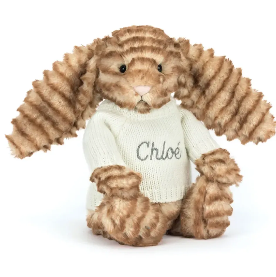 Bashful Luxe Bunny Juniper with Personalised Cream Jumper Best