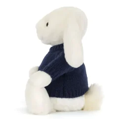 Bashful Luxe Bunny Luna with Personalised Navy Jumper