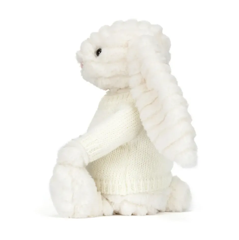 Bashful Luxe Bunny Nimbus with Personalised Cream Jumper Hot
