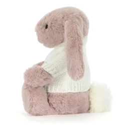 Bashful Luxe Bunny Rosa with Personalised Cream Jumper New