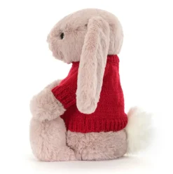 Bashful Luxe Bunny Rosa with Personalised Red Jumper Sale