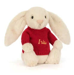 Bashful Luxe Bunny Willow with Personalised Red Jumper New
