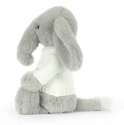 Bashful Luxe Elephant Thuddeus with Personalised Cream Jumper Clearance