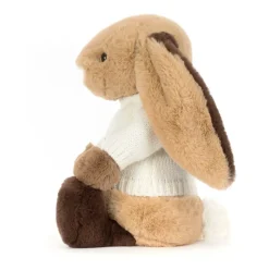 Bashful Patchwork Brown Bunny with Personalised Cream Jumper Sale