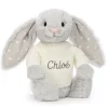 Bashful Shimmer Bunny with Personalised Cream Jumper Outlet