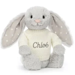 Bashful Shimmer Bunny with Personalised Cream Jumper Outlet