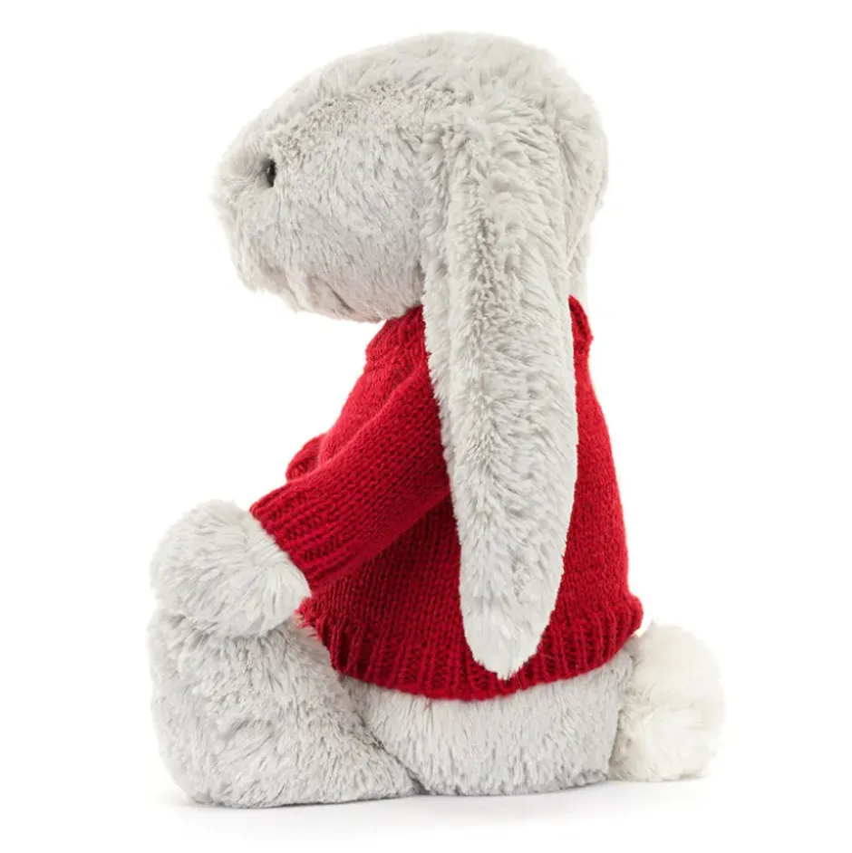 Bashful Silver Bunny with Personalised Red Jumper Sale