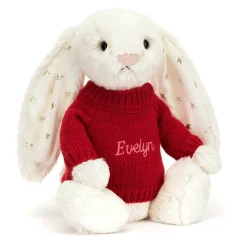 Bashful Twinkle Bunny with Personalised Red Jumper Hot