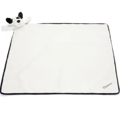 Personalised Bashful Black & Cream Puppy Blankie New