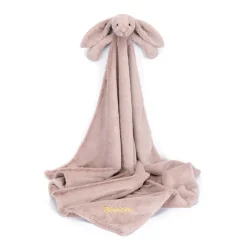 Personalised Bashful Luxe Bunny Rosa Blankie