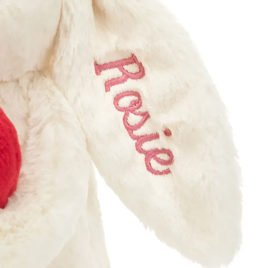 Personalised Bashful Red Love Heart Bunny Medium Hot